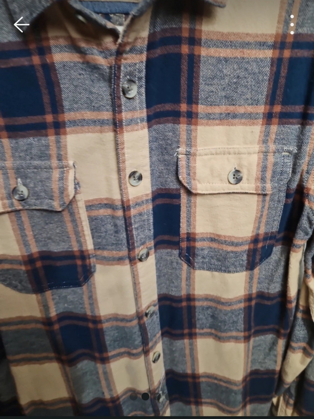 Denim & Flower Ricky Singh Plaid Flannel Button-down Shirt - Blue/Tan - Sz M